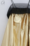 RENAISSANCE patchwork organza suspender dress RNS-ADA METALLIC-JIN gold